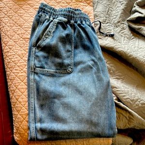 Draw string denim pants